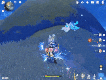a screenshot of a video game shows a character with a star on their head and a shield