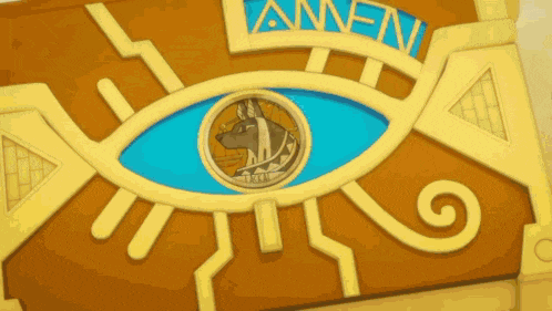 a cartoon drawing of an eye with the word annen on the top