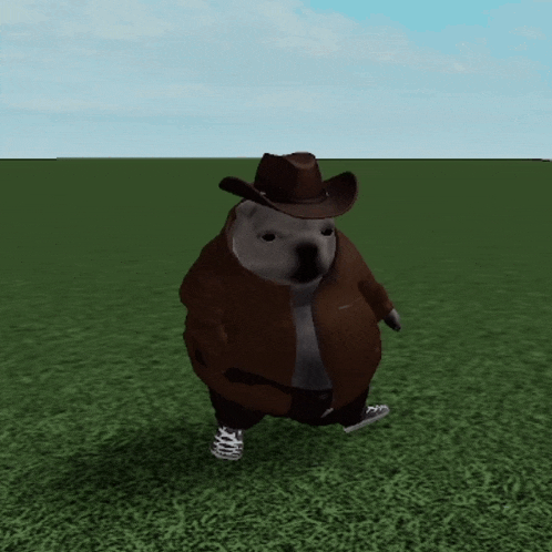 a dog wearing a cowboy hat and a brown jacket