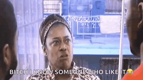 a woman says bitch i know someone who like it in front of two men