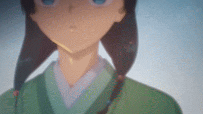 a close up of a cartoon character 's face with a blue sky in the background