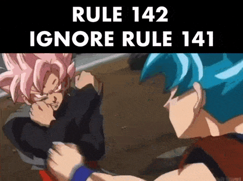 rule 142 ignore rule 141 is written on the bottom of a cartoon