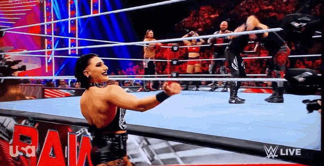 a wrestling match is being shown live on the usa network