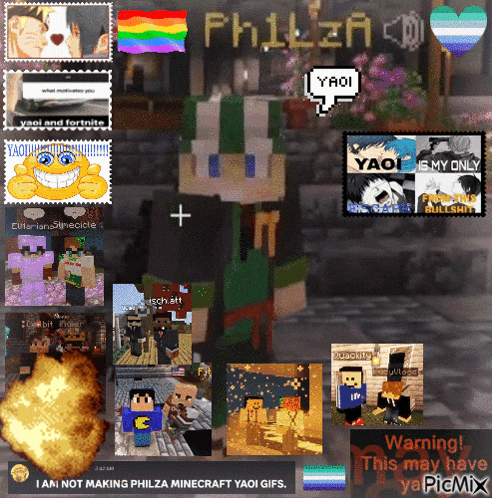 a collage of images with the name philza on the top