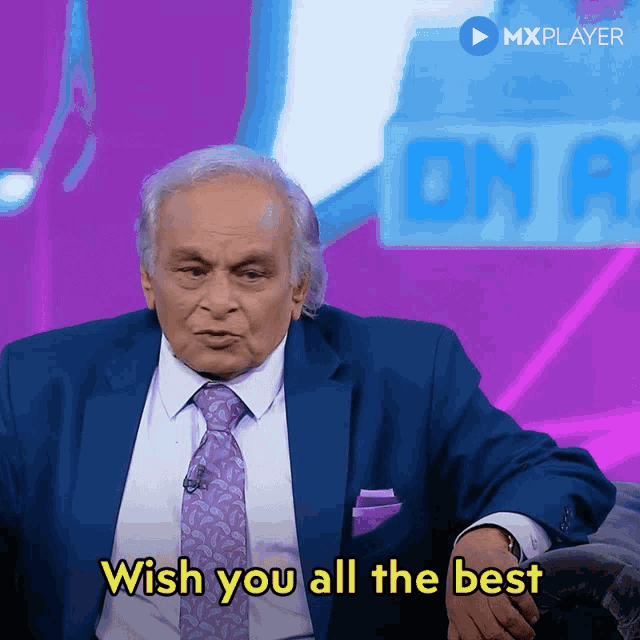 an older man in a suit and tie says wish you all the best