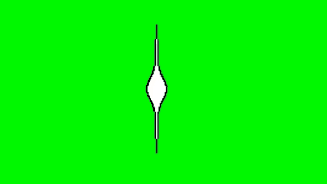 a pixel art drawing of a white leaf on a green background .