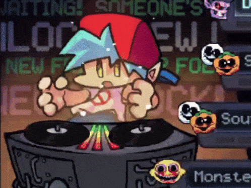 a cartoon character is playing a video game and says waiting