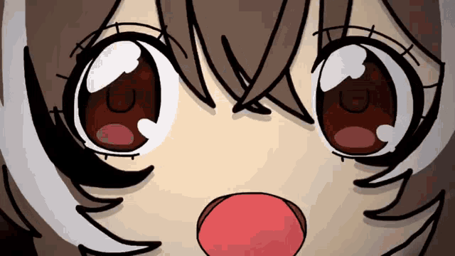 a close up of a cartoon character 's eyes with the letter c visible