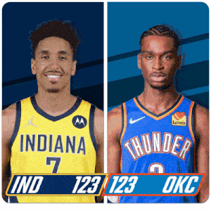 Indiana Pacers (123) Vs. Oklahoma City Thunder (123) Overtime Break GIF - Nba Basketball Nba 2021 GIFs