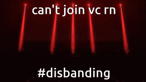 a red background with the words can 't join vcrn #disbanding on it
