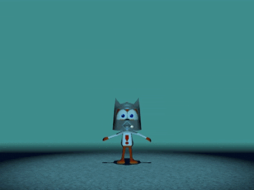 a cartoon cat is sitting in a wooden chest with the lid open