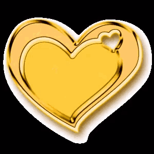 a gold heart with a smaller heart inside