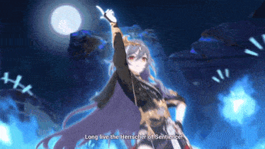 a video game character says long live the herrscher of sentence