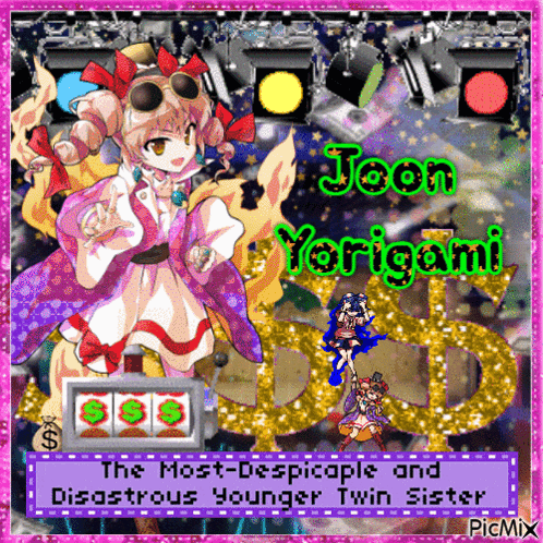 a picture of jeon yorigami with a slot machine