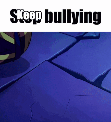 a poster that says " keep bullying " next to a cracked floor