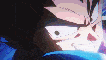 a close up of a cartoon character 's face with white eyes