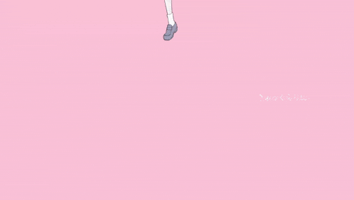 a group of anime girls standing next to each other on a pink background with japanese writing