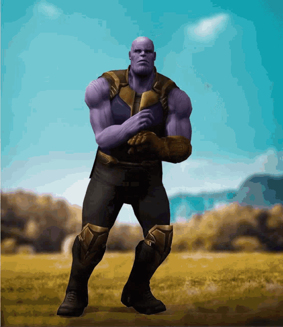 thanos from the movie avengers standing in a field