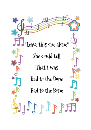 a poster with music notes and the words " leave this one alone " on it