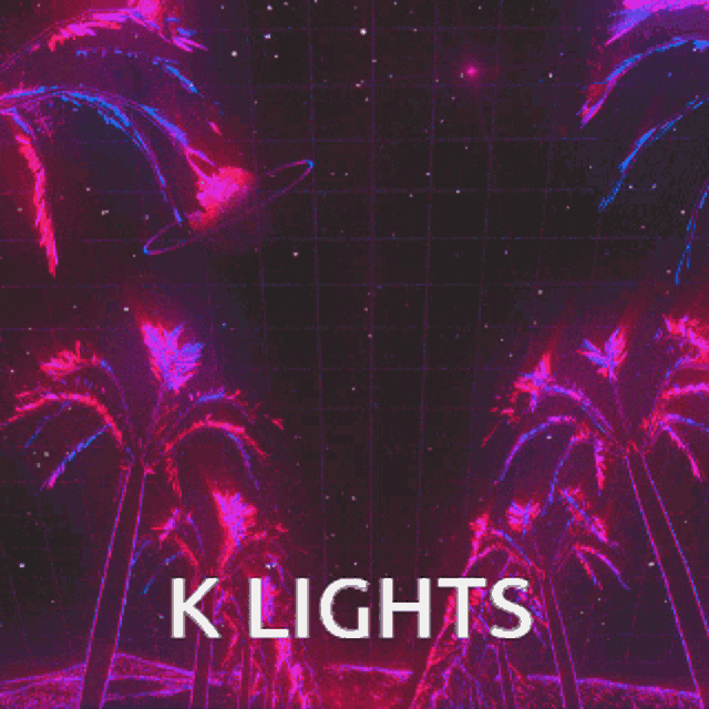 a poster with palm trees and the words klights
