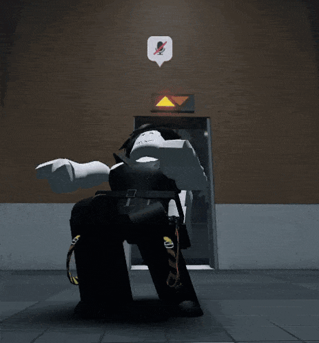 a cartoon character is sitting in a chair with a speech bubble with a microphone on it