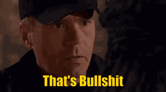 a man wearing a hat says " that 's bullshit "
