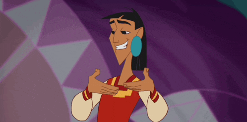 a cartoon character with a blue earring and a red jacket
