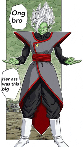 a cartoon character with a speech bubble that says ong bro