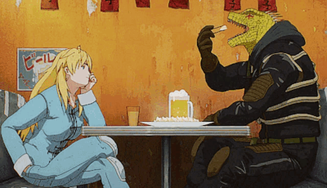 a cartoon drawing of a lizard eating a piece of food