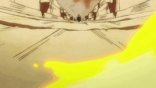 a man without a shirt is standing in front of a yellow explosion