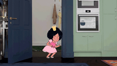 a cartoon girl with a crown on her head
