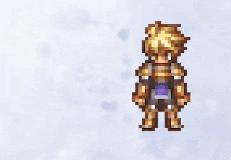 a pixel art of a man in armor standing on a white background