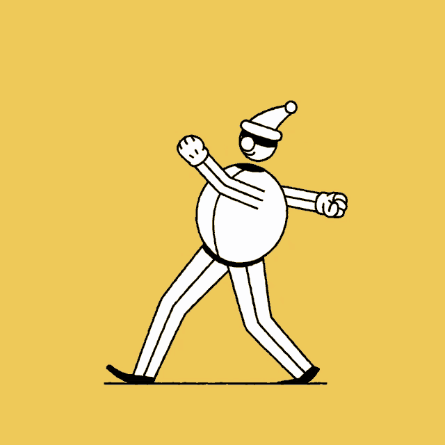 a black and white drawing of a man with a santa hat on