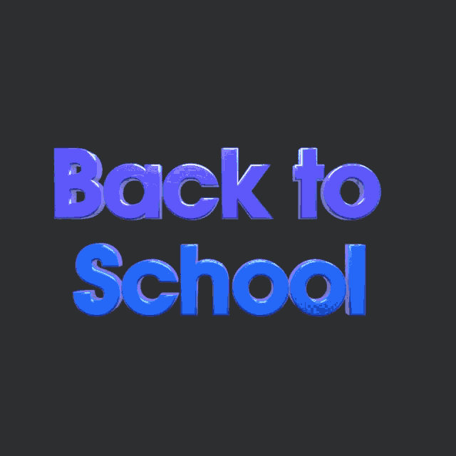 the word back to school is written in blue letters