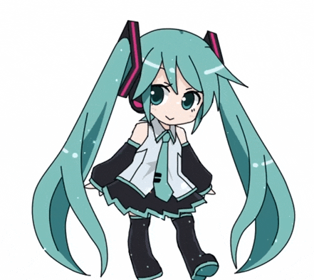 a drawing of hatsune miku with long green hair and headphones