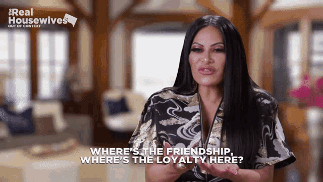 a woman talks about friendship and loyalty in a real housewives video