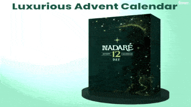 a luxurious advent calendar from nadare sits on a green background