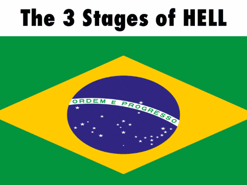 a poster that says the 3 stages of hell on it