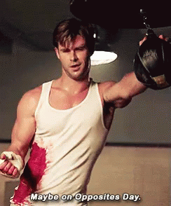 Maybe On Opposites Day GIF - Chris Hemsworth Boxing Blood GIFs