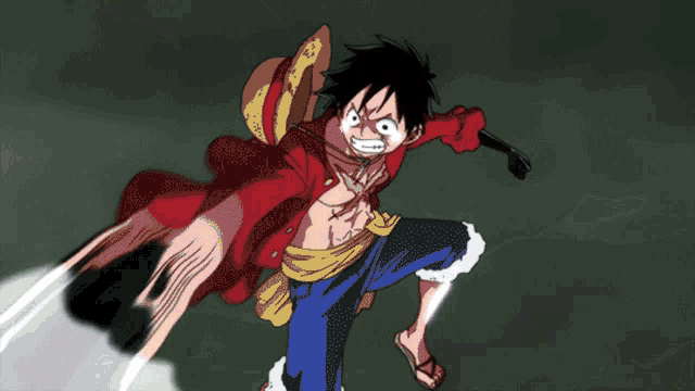 a cartoon character with a red jacket and blue shorts is flying through the air