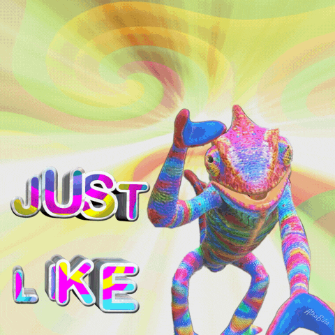 a picture of a chameleon with the words just like below it