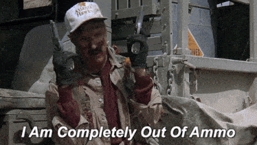Bad Movies Rule Tremors 2 Movie GIF - Bad Movies Rule Tremors 2 Movie I Am Completely Out Of Ammo GIFs
