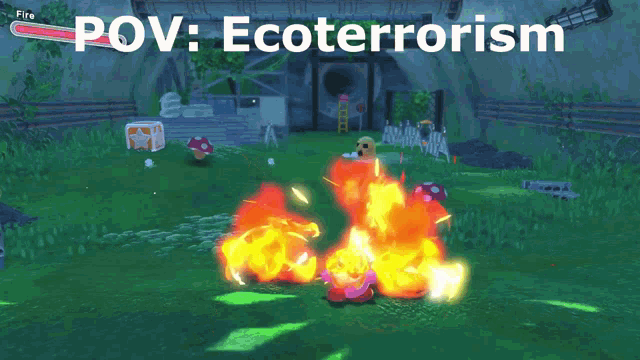Ecoterrorism Fire GIF - Ecoterrorism Fire Kirby GIFs
