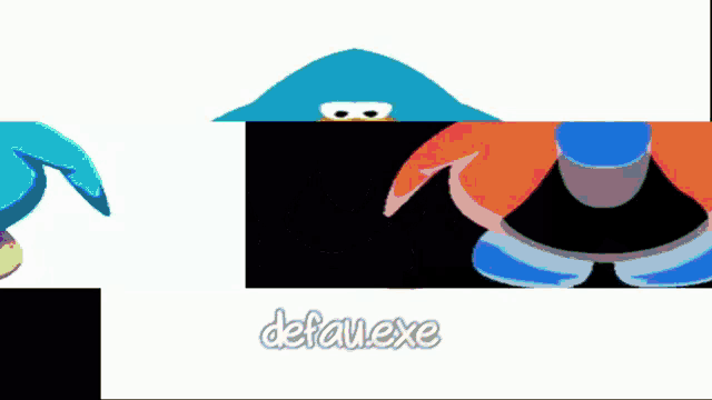 a computer screen with a penguin and the words defaut.exe on it