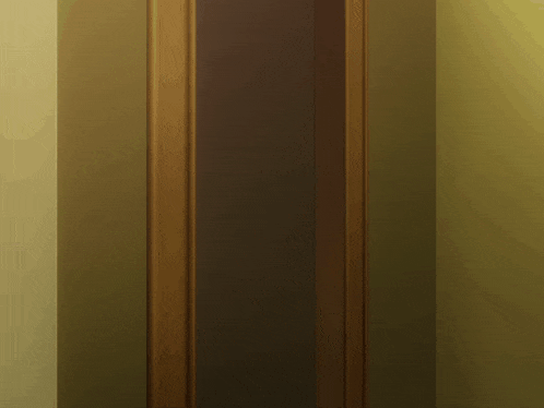 a person is standing in a doorway with a yellow wall behind them