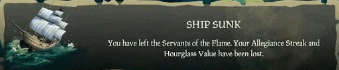 a screenshot of a video game that says ship sunk on it