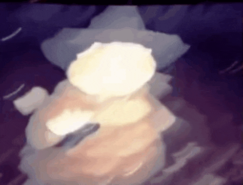 a painting of a person with a hat and a light coming out of their head .