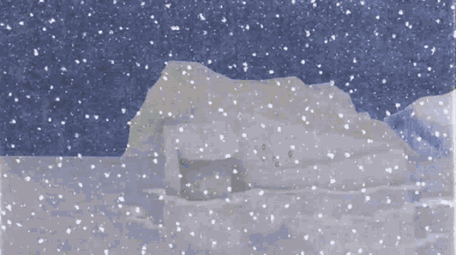 a snowy landscape with a house in the middle of it