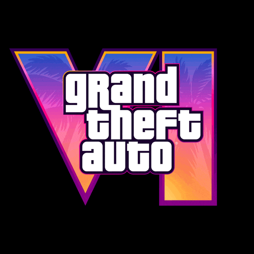 a logo for grand theft auto with a palm tree on it