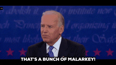 a man in a suit and tie is saying that 's a bunch of malarky